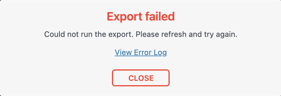 All-in-one WP migration export failed